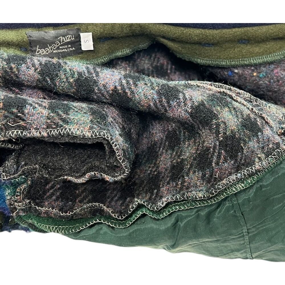 Baabaazuzu Patchwork Wool Upcycled Sweater Jacket Hand Blanket Stitched $218 SM - Picture 9 of 9